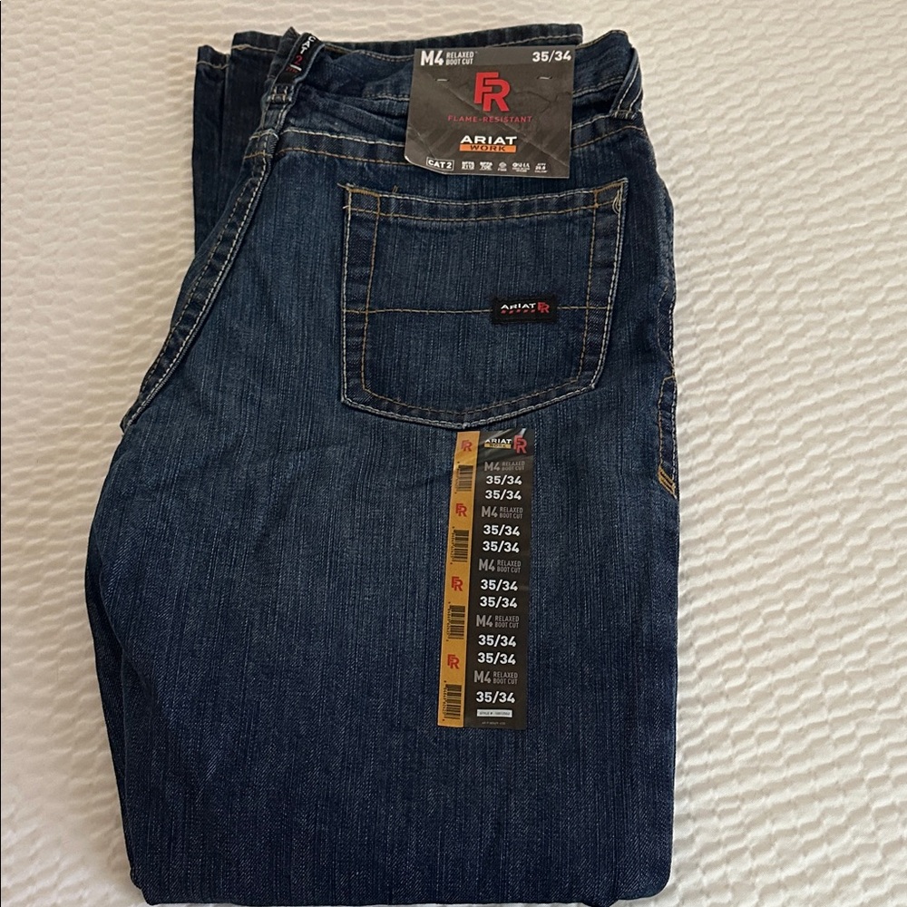 Ariat FR (flame resistant) Men's Relaxed Fit Dark Blue Jeans